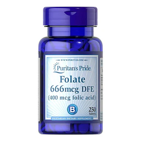 Puritans Pride- Folato Acido Folico 400mcg 250 Tabletas Ninguno