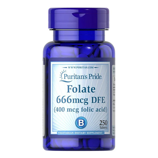 Puritans Pride- Folato Acido Folico 400mcg 250 Tabletas Ninguno 1