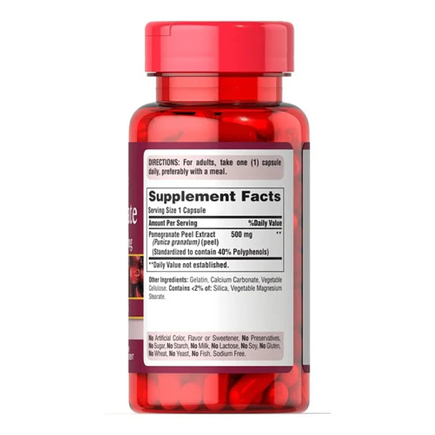 Puritans Pride- Extracto De Granada Antioxidantes 60caps Natural 2