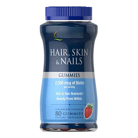 Puritan S Pride - Cabello, Piel Y Uñas 2,500mcg 80 Gomitas Frutilla