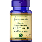 Puritan's Pride - Vitamina D3 250 Mcg 100 Cápsulas Blandas N/a 1