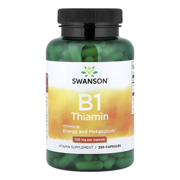 Swanson B1 Tiamina 100mg 250caps Sabor Sin Sabor 1