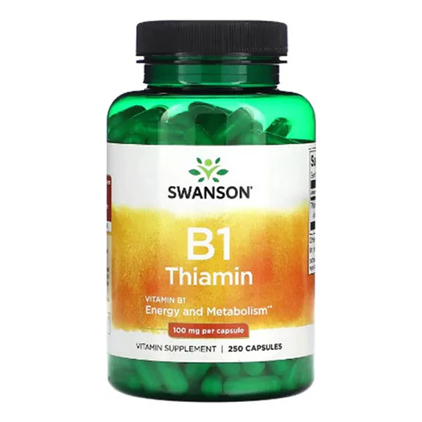 Swanson B1 Tiamina 100mg 250caps Sabor Sin Sabor 6