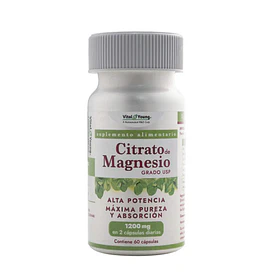 Citrato De Magnesio Grado Usp 1200 Mg Vital & Young Sin Sabor