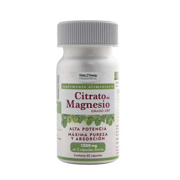 Citrato De Magnesio Grado Usp 1200 Mg Vital & Young Sin Sabor 1