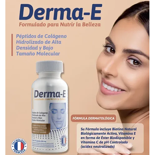 Derma-e Colágeno Hidrolizado, Biotina Activa, Vitamina E, Vitamina C. Vital & Young Belleza Y Piel. Cápsulas. Sin Sabor 2