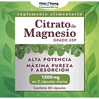 Citrato De Magnesio Grado Usp 1200 Mg Vital & Young Sin Sabor 3
