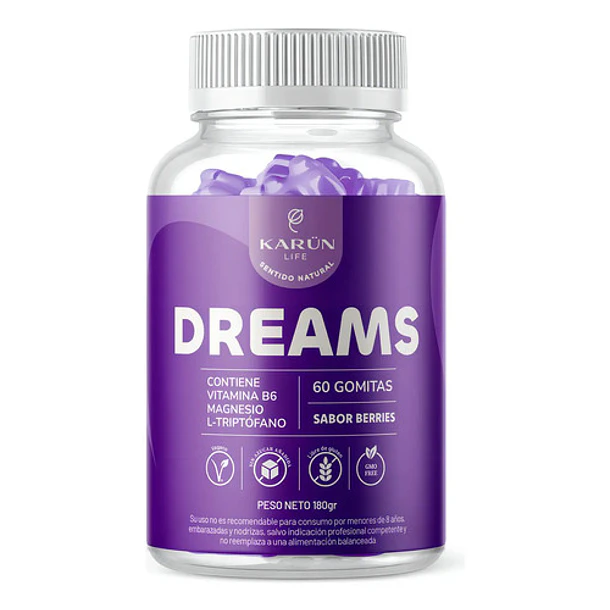 Gomitas Dreams Magnesio L-triptófano Vit B6 60 Un Karun Life Frutos Rojos 1