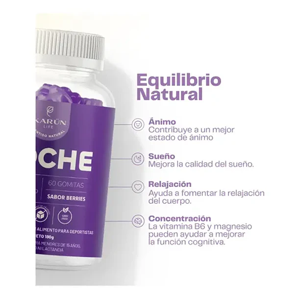 Gomitas Dreams Magnesio L-triptófano Vit B6 60 Un Karun Life Frutos Rojos 4