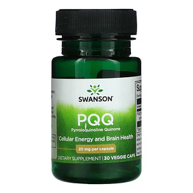 Pqq 20 Mg Energy 30 Cápsulas Vegetales Swanson Sin Sabor
