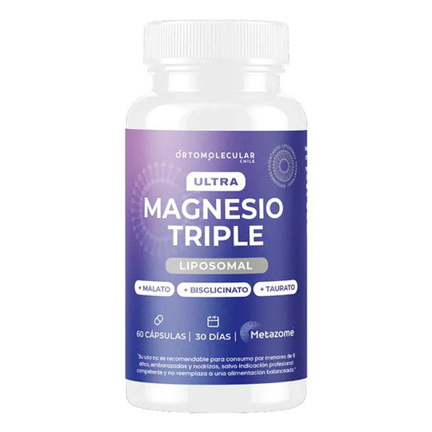 Ultra Magnesio Triple Liposomal 60 Capsulas Ortomolecular Sin Sabor 1