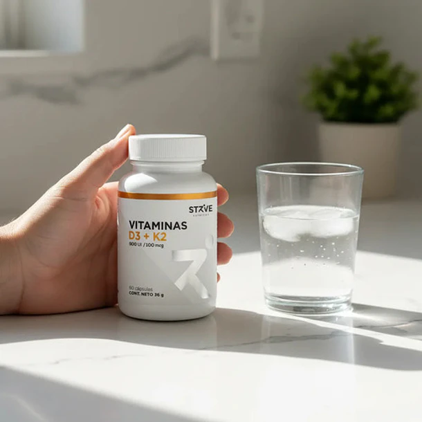 Strive- Vitamina D3 + K2 60capsulas Sin Sabor 6