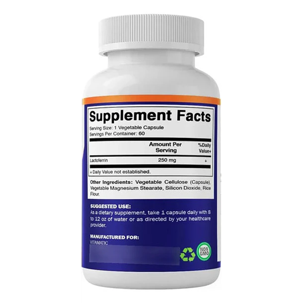 Vitamatic - Lactoferrina 250mg 60 Cápsulas Sin Sabor 5