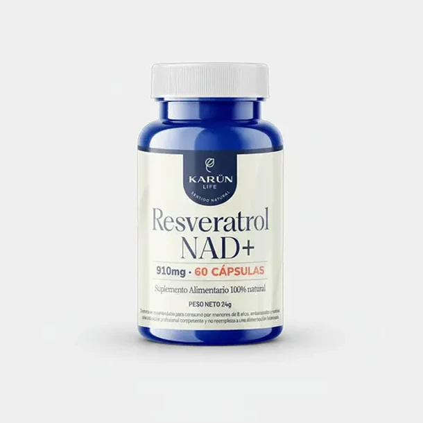 Karun Life- Resveratrol Nad+ 910mg 60 Cápsulas  8