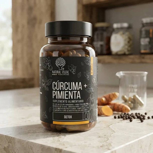 Natural Telchi- Cúrcuma+pimienta 500mg  90cápsulas 5