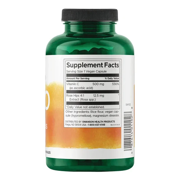 Swanson - C-500 Con Vitamina C /rosa Mosqueta 250 Capsulas Ninguno 3
