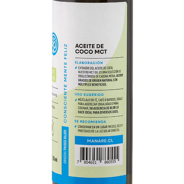 Manare- Mct Oil Aceite De Coco mtc 250 Ml 3
