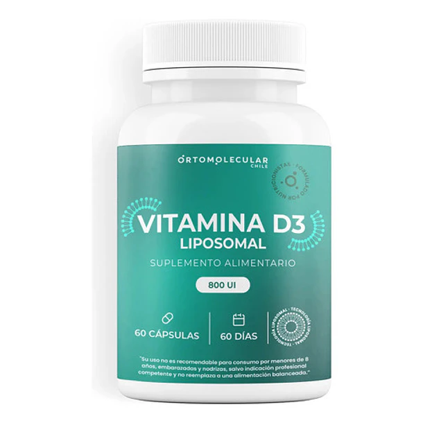 Vitamina D3 Liposomal 800ui 60 Capsulas Vegana Biodisponibilidad Ortomolecular Sin Sabor 1