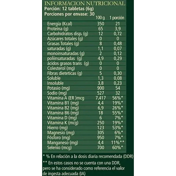 Aquasolar - Spirulina Sports 360 Tabletas 100% Orgánicas  Natural 2