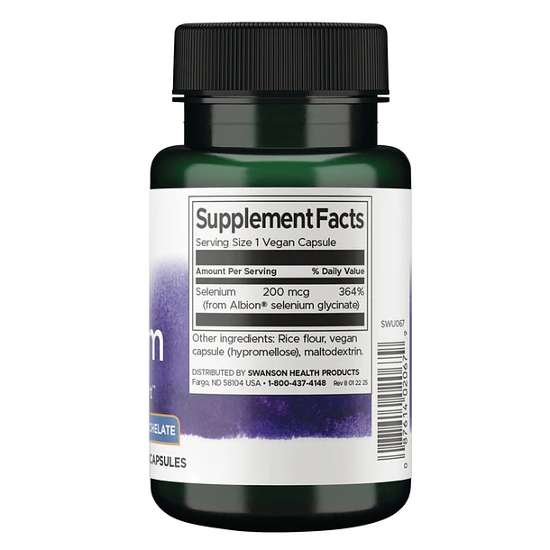 Swanson- Selenio albion 200mcg  90capsulas 2
