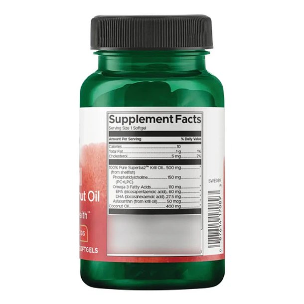 Swanson-  Aceite De Krill Con Aceite De Coco 30softgels 4