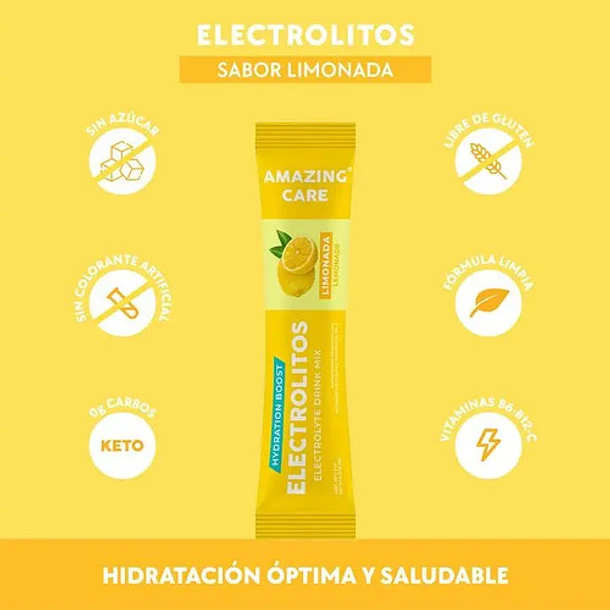 Amazin Care- Electrolitos Caja Display 30 Sticks Sin Azucar 3