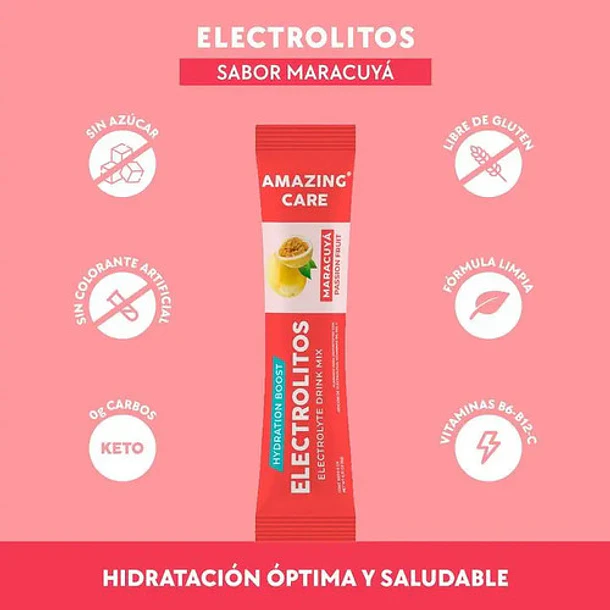 Amazin Care- Electrolitos Caja Display 30 Sticks Sin Azucar 9