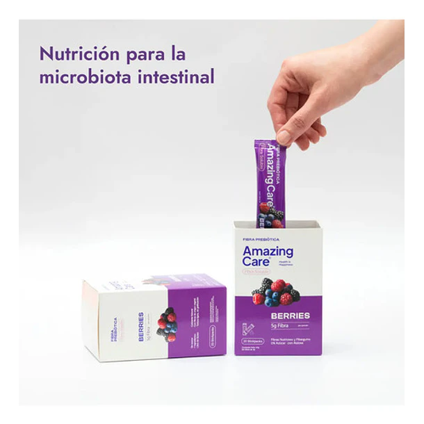 Amazing Care - Fibra Prebiótica Sabor Berries 20 Sticks Berries 6