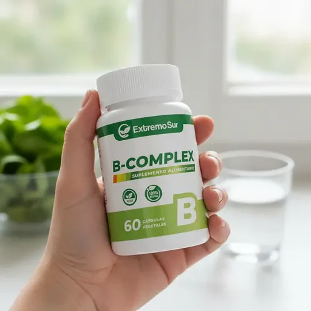 B Complex B1 B2 B3 B5 B6 B9 B12 Biotina 60 Capsulas Sabor Neutro 6