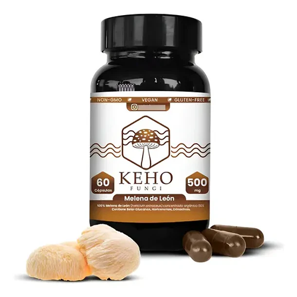 Keho Fungi - Melena De León Concentrado 990mg 30 Caps Sin Sabor 1