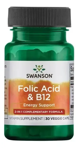 B12 + FOLATO SIN AZUCAR! (60 Tabletas) Swanson