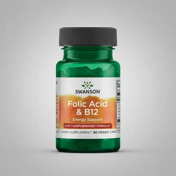 Swanson- Ácido Fólico Y Vitamina B12 30capsulas Sin Sabor 5