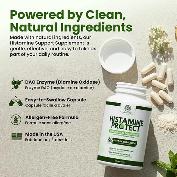 Velluré Histamine Protect Dao 60 Cápsulas Sin Sabor 6