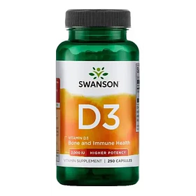 Swanson- Vitamina D3 2000ui 250 Sofgel Sin Sabor