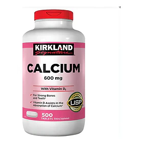 Kirkland - Calcio 600mg + Vitamina D3 500 Comprimidos N/a