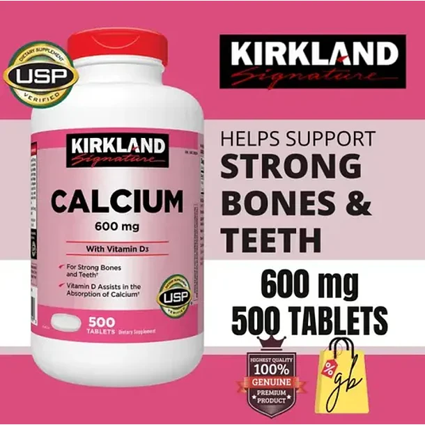 Kirkland - Calcio 600mg + Vitamina D3 500 Comprimidos N/a 3