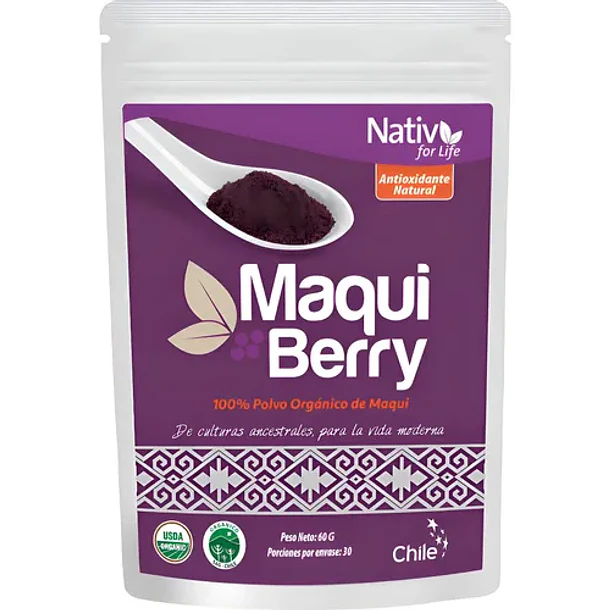 Nativ For Life - Maqui Berry En Polvo 60g Propio De La Fruta 1