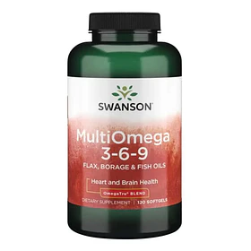 Swanson- Multiomega 3-6-9      120capsulas Sin Sabor