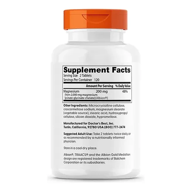 Doctor Best- High Absorption Magnesium 100%  240 Capsulas Sin Sabor 2