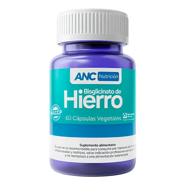 Anc Nutrición- Bisglicinato De Hierro 60 Cápsulas Vegetales Sin Sabor 1