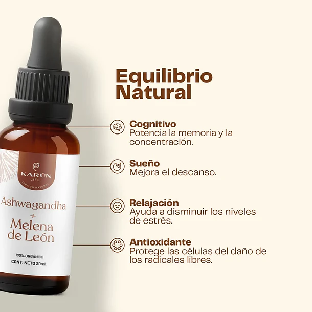 Karun life- Ashwagandha + Melena de León 30 ml 5