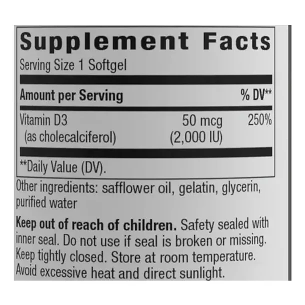 Natures Way - Vitamina D3 2000iu 50mcg 240 Capsulas N/a 2