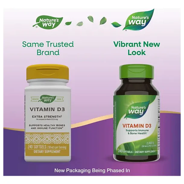 Natures Way - Vitamina D3 2000iu 50mcg 240 Capsulas N/a 3