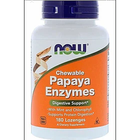 Now Foods- Enzimas Papaya 180 Cápsulas Menta