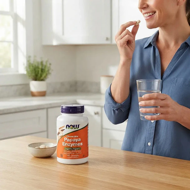 Now Foods- Enzimas Papaya 180 Cápsulas Menta 5