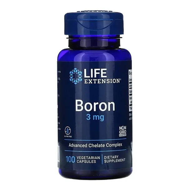 Life Extension - Boron 3 Mg + Vitamina B2 Riboflavina 100cp Sin Sabor 1