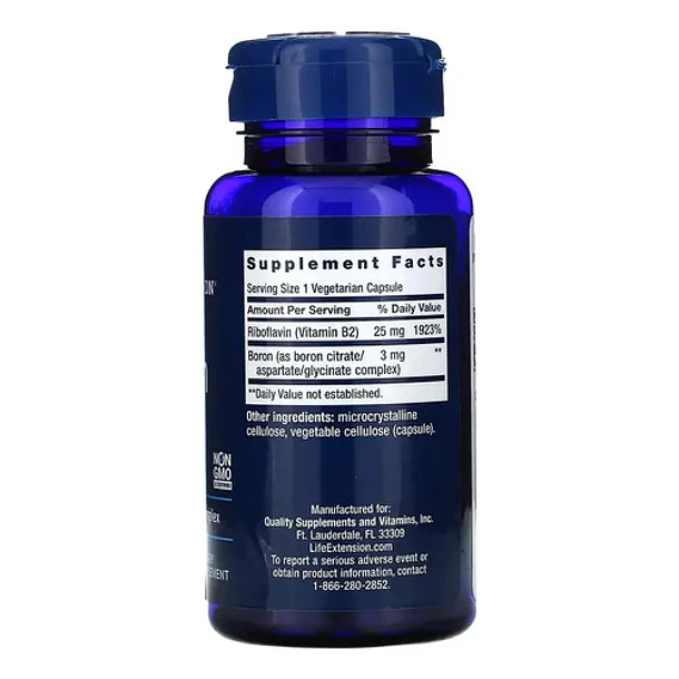 Life Extension - Boron 3 Mg + Vitamina B2 Riboflavina 100cp Sin Sabor 2