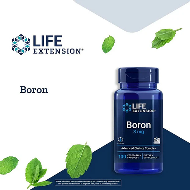 Life Extension - Boron 3 Mg + Vitamina B2 Riboflavina 100cp Sin Sabor 6