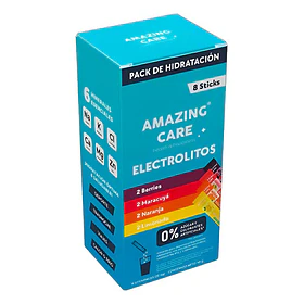Amazin Care- Electrolitos Pack Mix Sabores 8 Sticks Mix De Sabores
