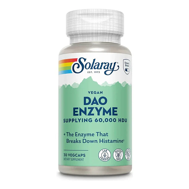 Solaray- Dao Enzime Vegan Suppling 60.000 Hdu 30 Capsulas Sin Sabor 1